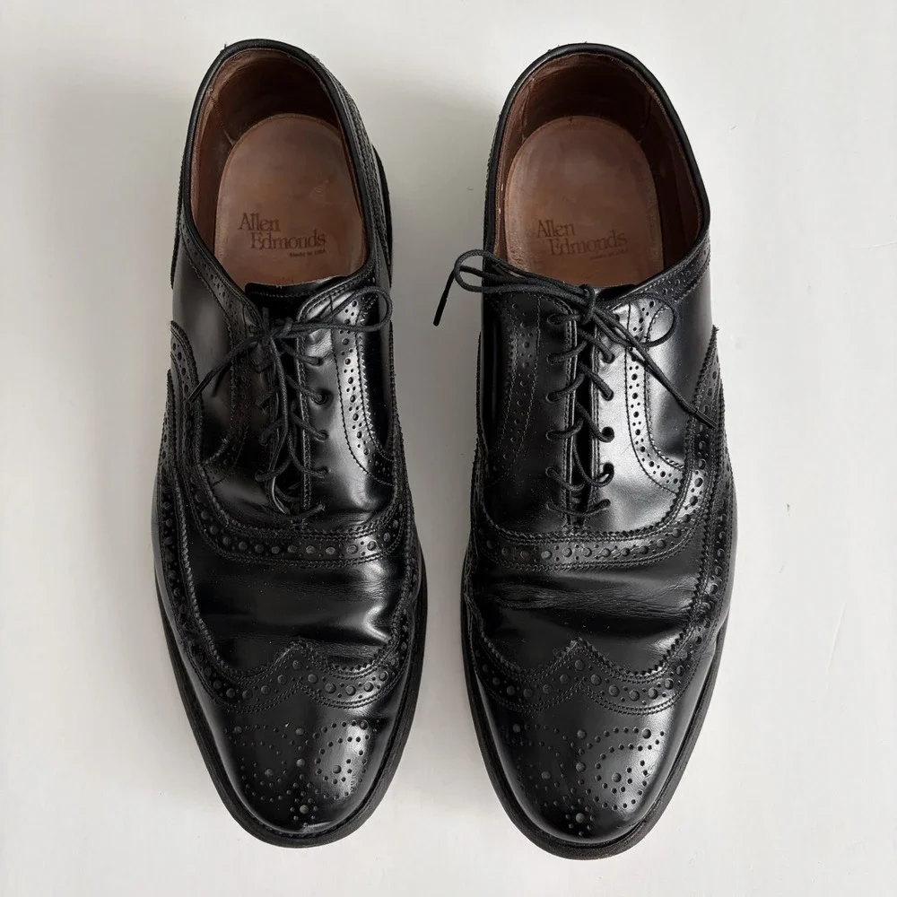 Allen Edmonds McAllister Brogue Wingtip Dress‎ Shoes Men's 11.5 D Black Classic